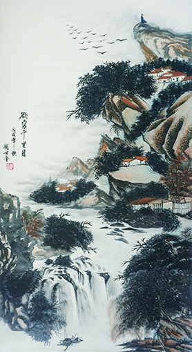 刘世全作品《欲穷千里目》规格:138cmx69cm.JPG